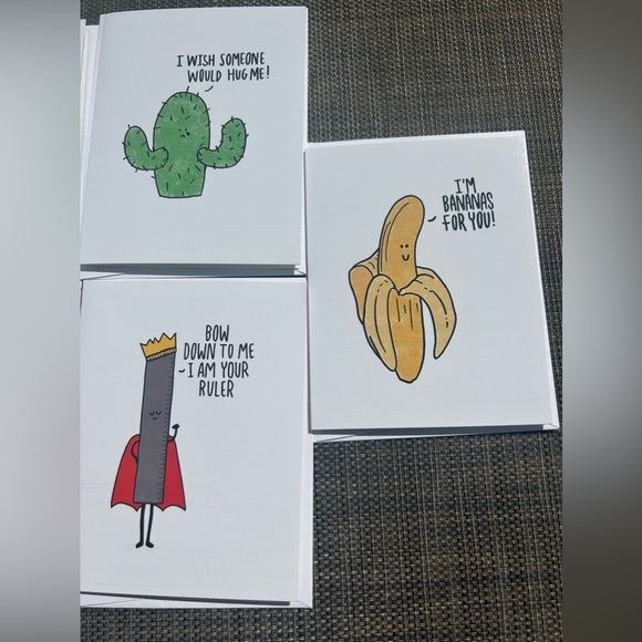 5pk Bundle “blank inside” punny greeting cards - Picture 3 of 4